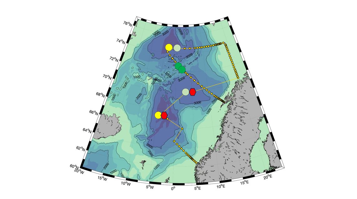 Figure that shows Cruise track and deployment locations of Argo floats