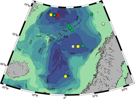 Map that shows the location of the Argo deployments